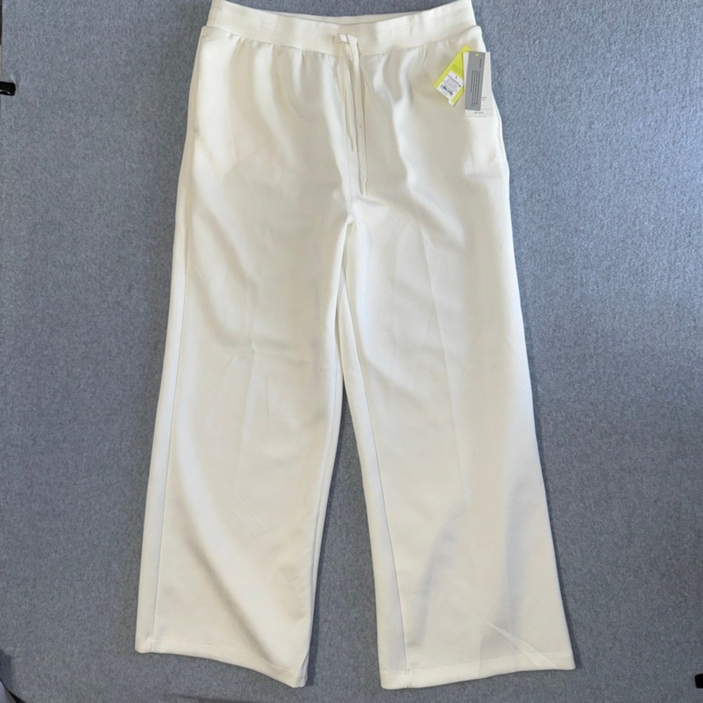 All In Motion Airy Sleek Wide Leg Pant Athleisure Large Cream High Rise - Picture 2 of 13